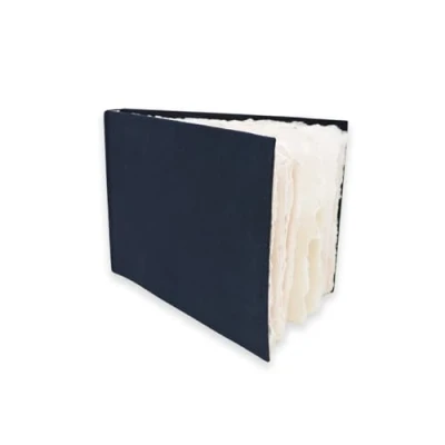 Image of Artway Indigo Cotton Rag Paper Sketchbook A5 Landscape 20 Sides/40 Pages of 250gsm Mid Texture 100% Handmade