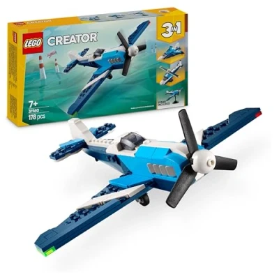 Image of LEGO Creator 3in1 Aircraft: Race Plane Toy Transforms into a Jet or Helicopter Model Vehicle Building Set for 7+ Year Old Boys &amp; Girls Fun Birthday Gift Idea 31160