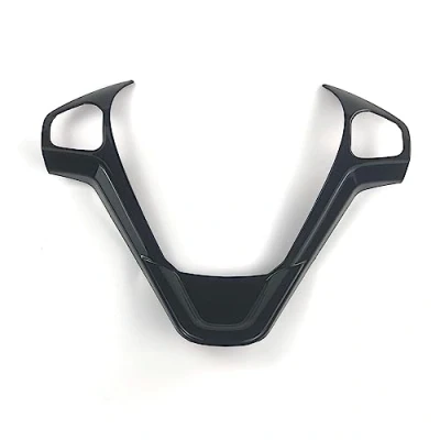 Image of EQPWZG ABS Chrome Carbon Fiber Steering Wheel Cover Sequin Trim Sticker, for Ford, Fiesta, MK7 2009 2017, Ecosport 2012 2017 Trim(C Type Black)