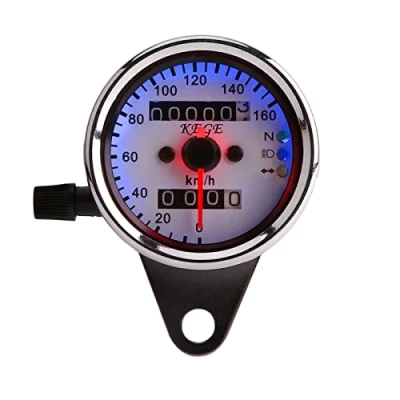 Image of Motorcycle Odometer, Speedometer, 1pc Universal Mechanical Odometer Speedometer Gauge Signal Dual Digital Display Km/h(Silver)