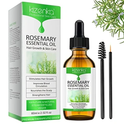 Image of Rosemary Hair Growth Oil, Essential Oil for Eyebrow and Eyelash Skin Care, 100% Pure Natural Serum, Stimulates Growth, 60ml