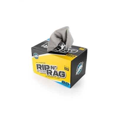 Image of The Rag Company Rip N&#039; Multi Purpose Reusable Microfiber Towels For Home, Office, Garage, RV and More 80 Count Roll Premium 70/30 Blend 200gsm