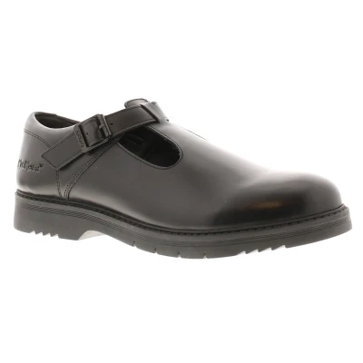 Image of Kickers Finley Womens Black Leather T Bar Shoe Size 6 UK
