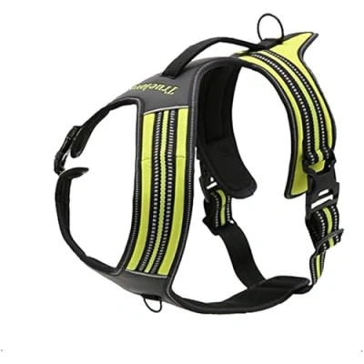 Image of Truelove Dog Harness With Handle Soft Padded Pet Vest,Reflective Material,Adventure Training,Strong Oxford Outer Layer For Larger Dogs TLH5551 (Neon Yellow,XL)