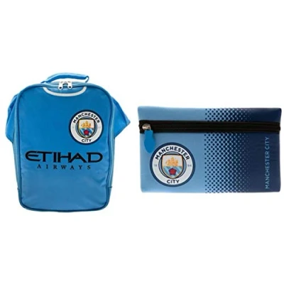Image of Manchester City Kit Lunchbag and Pencil Case Gift Set School