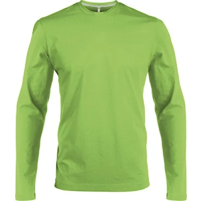 Image of Kariban NoTrash2003 Long Sleeved Crew Neck T Shirt, Easy to Wear in 20 Colours and Sizes S, M, L, XL, 2XL, 3XL 4XL Green Medium