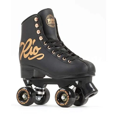Image of Rio Roller Quad Skates for Children, Youth Unisex, Pink (Rose Black), 38 (Spain)