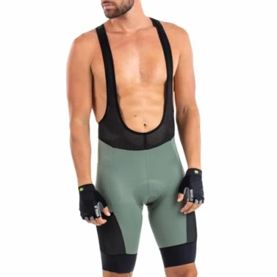 Image of Alé Cycling Men&#039;s Off Road Gravel Stones Cargo Bib Shorts, Green Wood, S