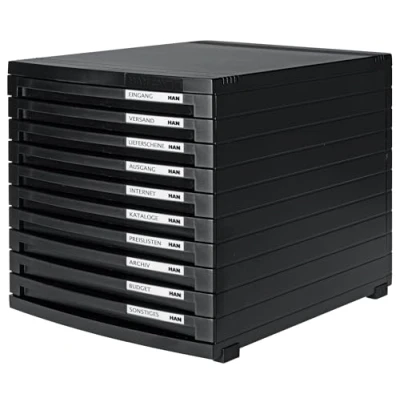 Image of HAN 1510 13 A4/B4/C4 Drawer Box with 10 Closed Black