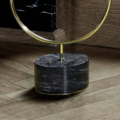 Image of AYTM Grasil candle holder, gold/black, width 25 cm, marble