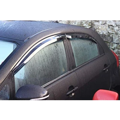 Image of AUTO CLOVER Wind Deflectors Set for Kia Rio 2012 2016 (4 pieces)