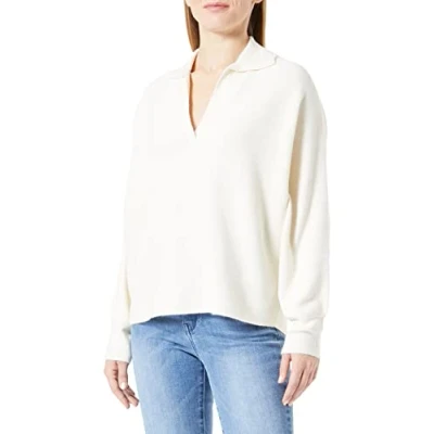 Image of TOM TAILOR Ladie&#039;s 1032621 Polo Sweater, 28130 Soft Buttercream, XS