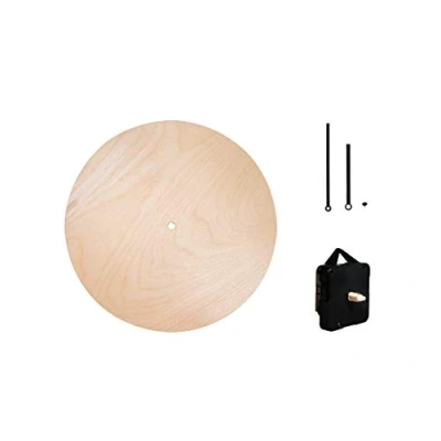 Image of Rayher DIY Wooden Clock Kit with Movement, Round Wall Building Kit, natural wood, diameter 25cm, 69250000