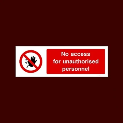 Image of No access for unauthorised personnel Sticker/Self Adhesive Sign (PAR6) Exit, Entry, Admittance, Parking, Climbing