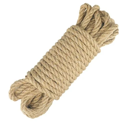 Image of jijAcraft Jute Rope Hemp 8 mm Thick, 10 m Long, for DIY, Furniture, Decoration, Packaging, Gardening, Cat Tree