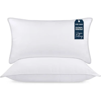 Image of Utopia Bedding Pillows 2 Pack, (UK Standard, White) Hotel Quality Pillows, Luxury Bed Pillow for Back, Stomach or Side Sleepers