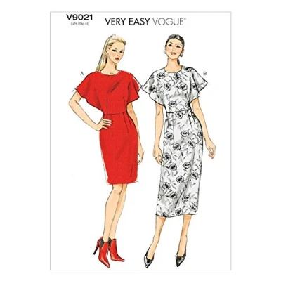 Image of Vogue Patterns 9021, Misses Dress,Sizes, flannel, A5 (6 8 10 12 14)
