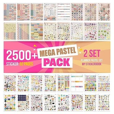 Image of colortouch Sticker Set 2500+ Pcs Monthly, Weekly, Daily Stickers 32 Sheets Bullet Journal Sitckers Album for Planner, Organizer, Calendar, Laptop, Collection, Budget, Agenda, Schedule, Scrapbook
