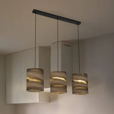 Image of LEDVANCE Cylinder pendant light, 3 bulb, brown, corrugated cardboard