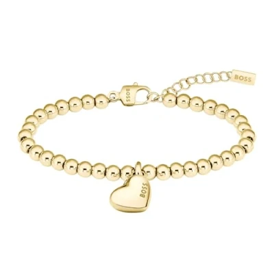 Image of BOSS Honey Heart Beads Bracelet goldcoloured, Women&#039;s, Size: One Size, Gold coloured