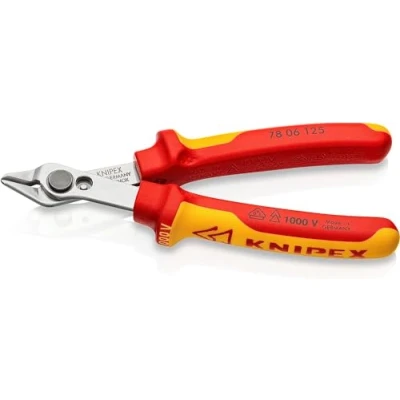 Image of KNIPEX Electronic Super Knips Electronics Diagonal Cutter, 125 mm, VDE, Soft Wire(Copper) to 1.6 Medium Hard Wire 1 78 06
