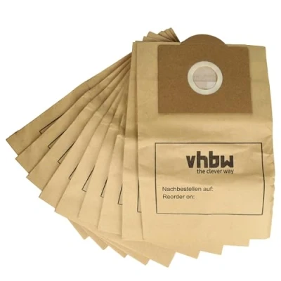 Image of vhbw 10x Vacuum Cleaner Bag compatible with Rowenta ZR76, ZR765 Cleaner, paper, 32 cm x 19 cm, Sand Coloured
