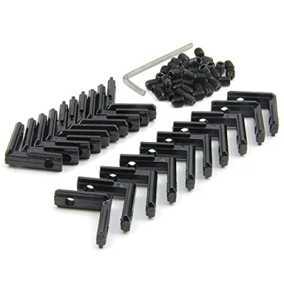 Image of Befenybay 20PCS Black T Slot L Shape 90 Degree Interior Inside Corner Connector Joint Bracket with Screws for 6mm Aluminum Extrusion Profile 2020 Series
