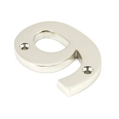 Image of Polished Nickel Numeral 9