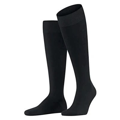 Image of 1 Pair Black Merino Wool Energizing Knee High Socks Men&#039;s 8.5 9.5 Mens Falke