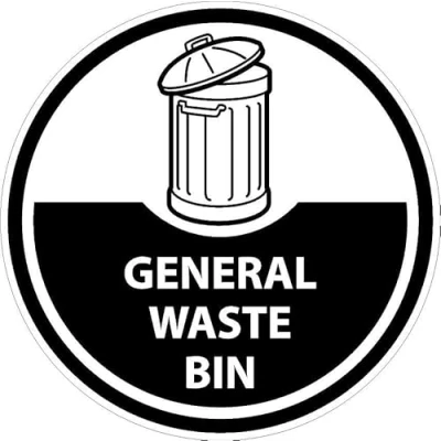 Image of General waste bin, floor sticker Self adhesive graphic (400mm x 400mm)
