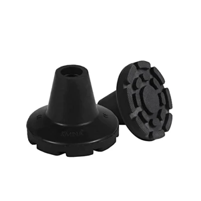 Image of KMINA Crutches Rubber Ends 19 mm, 18 mm and 17 (x2 Units) 3/4&quot;, Non Slip Crutch Tips, Ferrules for Walking Sticks, Tips Crutches, Feet Grey Made in Europe