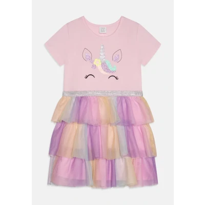 Image of Lindex dress Unicorn FACE Skirt Jersey for kids, Size: 4 5y, Light pink