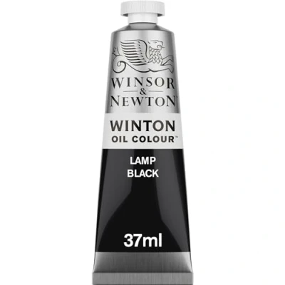 Image of Winsor &amp; Newton 37ml Winton Oil Colour Tube Lamp Black,1414337