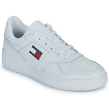 Image of Tommy Jeans Retro Basket Trainers, Men&#039;s, Size: 9, White Leather and textile