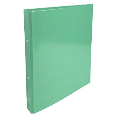 Image of Exacompta ref. 549293E Box of 10 Iderama film coated rigid binders 2 round rings, diameter 30 mm Spine 40 External dimensions: 32 x 26 cm A4 file format Colour: dark green