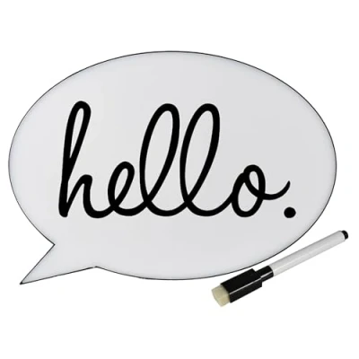 Image of Albert Austin Cinema Light Box Speech Bubble for Kids Adults LED Up Message Board Create Drawing Write Your Own with Erasable Pen Ideal Christmas Birthday Wedding Gift