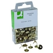 Image of Q Connect KF02018 Brass Plated Encapsulated Thumbtacks (Pack of 120)