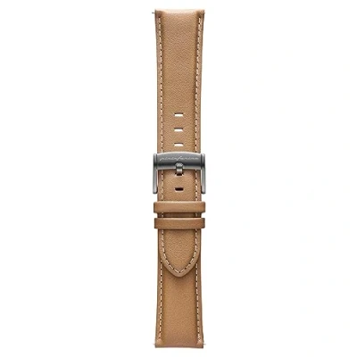 Image of pininfarina Watch Strap Genuine Italian Leather 22mm Band for Senso Hybrid Smart with Steel Buckle &amp; Quick Release 125mm Long End 75mm Short Length Beige Light Grey