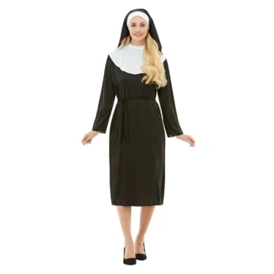 Image of Funidelia Nun costume for woman Religious, Sister Act, Professions Costumes adults, accessory fancy dress &amp; props Halloween, carnival parties Size S Black