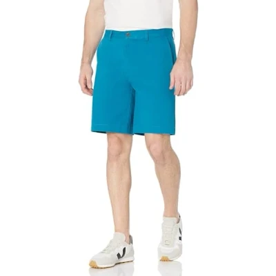 Image of Amazon Essentials Men&#039;s Classic Fit 9 Inch Chino Shorts, Teal Blue, 33W