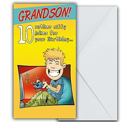 Image of Grandson Birthday Card, Funny Card Grandson, Happy Boy, Greetings 130x235mm, multi