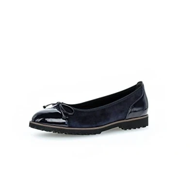 Image of Gabor Women Ballet Flats, Ladies Classic Flats,Flats,Summer Shoe,Elegant,Bow,Leisure,Blue (atlantik),38.5 EU / 5.5 UK