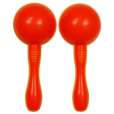 Image of A Star Plastic Maracas Red Pair 16cm Shaker Rattle, Percussion Rhythm Instrument