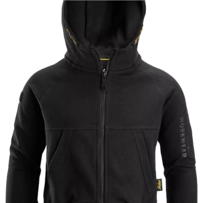 Image of Snickers Junior Logo Full Zip Hoodie Black 146/152