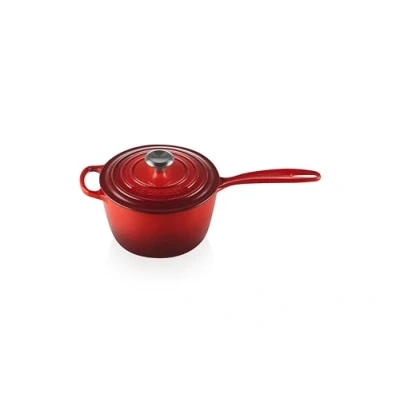 Image of Le Creuset Signature Cerise Cast Iron 18cm Saucepan