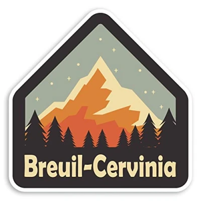 Image of 2 x 10cm Breuil Cervinia Italy Vinyl Stickers Ski Skiing Luggage Sticker #34736 (10cm Wide)