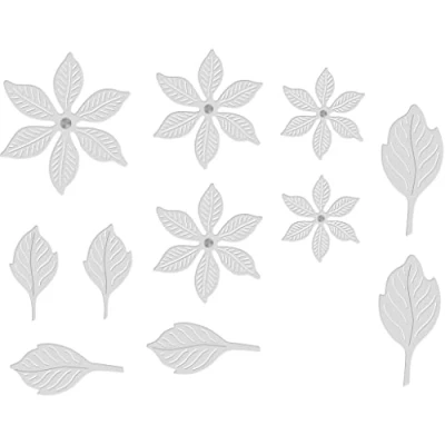 Image of Layered Poinsettias Sweet Dixie Cutting Die, Silver