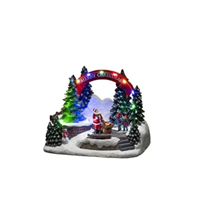 Image of Konstsmide Christmas Decorations LED Scene, with Music, Battery Operated or USB, Indoor, Black Cable, PVC Polyresin, Resin, Multi Coloured