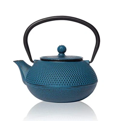 Image of The Exotic Teapot Blue Tenshi Cast Iron Teapot, 600ml, 2 Cup Size, Japanese Style, Tetsubin Kettle
