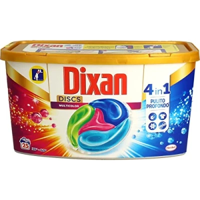 Image of Dixan Discs Multicolor Washing Machine Detergent Predosed in Capsules 4 1 Coloured Garments, 2 x 25 Washes